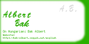 albert bak business card